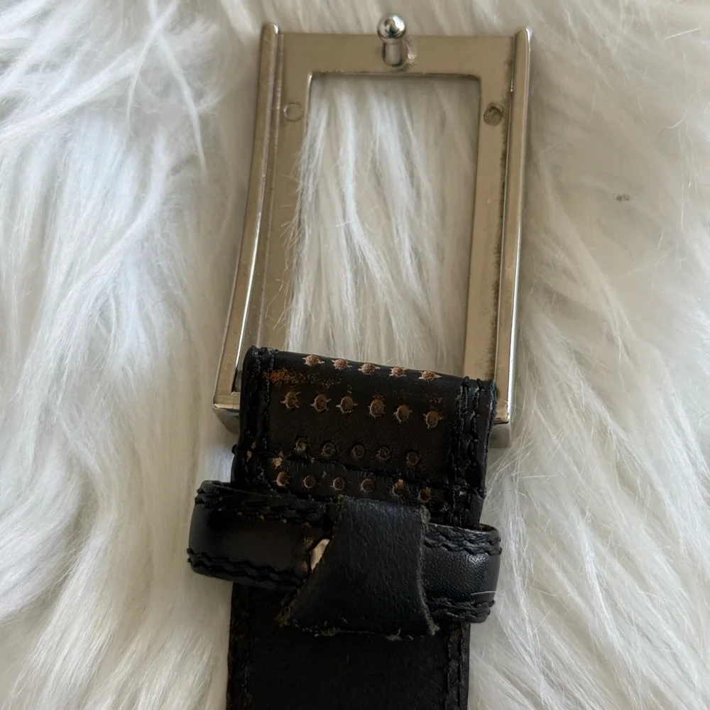 PGA Tour | Men’s Black Leather Belt Size 36 with Decorative Holes